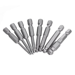 8pcs 50mm S2 Magnetic Ball Screwdriver Bits H1.5/2/2.5/3/4/5/6/8 Screwdriver Hex Shank