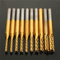 10pcs 0.8mm-3mm Carbide End Mill Engraving Bits For CNC Rotary Burrs