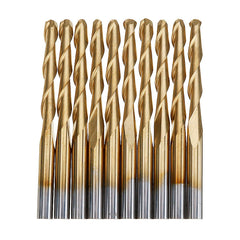 10pcs 3.175mm Shank Ball Nose End Milling Cutter Titanium Coated Two Flute 12mm/22mm CNC Tool