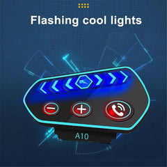 Bluetooth 5.0 Headset Single Helmet Moto Earphone With Micro Waterproof LED Motorcycle Cycling Wireless Headphone for Calling Music