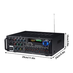 2000W Bluetooth 5.0 Stereo Power Amplifier Digital Audio Amp USB SD Home Car Use