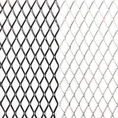 Universal Aluminum Car Vehicle 40"x13"/ 10033cm Black/Silver Body Grille Net Mesh Grill Section