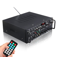 Stereo Amplifier 2 Channel Hi-Fi Audio Power Amplifier Remote Control USB SD FM 220V EU Plug