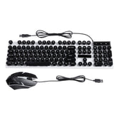 Rainbow Backlit USB Wired 104Key Mechanical Keyboard and 1600 DPI LED Mouse Combo