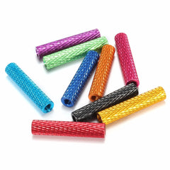 M3AS6 10Pcs M3 28mm Knurled Standoff Aluminum Alloy Anodized Spacer