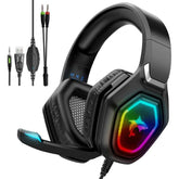 Gaming Headset USB 3.5 Mm RGB LED Light Bass Stereo Wired Headphone With Mic Gamer Headsets for PS4 for PS5 for Xbox Laptop PC