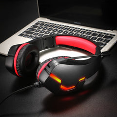Gaming Headset USB 7.1 3.5mm Wired Deep Bass Stereo LED Light Headphone with Mic for PS4 Xbox PC Laptop Gamer