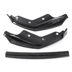 Carbon Fiber Look Front Bumper Lip Spoiler Splitter Cover Trim Body Kit 3PCS
