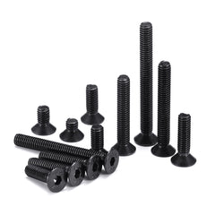 M4CH3 180Pcs M4 Hex Socket Flat Head Screw 10.9 Grade Carbon Steel 6-40mm Bolt Assortment