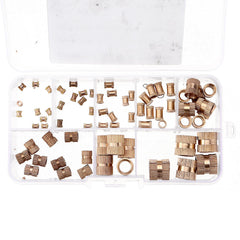 70Pcs M2/M2.5/M3/M4/M5/M6/M8/M10 Knurled Brass Round Female Thread Knurled Nuts Round Insert Embedment Nut Assortment Set