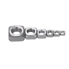 260Pcs Square Nut 304 Stainless Steel Machine Screw Nuts M3/M4/M5/M6/M8/M10