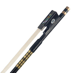 Advanced 4/4 Size Violin/Fiddle Bow Grid Carbon Fiber Stick Sheep Skin Grip White Mongolia Horsehair Ebony Frog