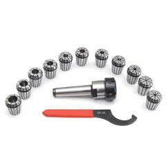 11pcs 1/8-3/4 Inch Collects Set With 1/2 Shank Chuck And Spanner For Milling Machine