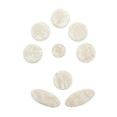 9pcs White Mother of Pearl Shell Key Button Inlays for Tenor/ Alto/ Soprano Sax Saxophone