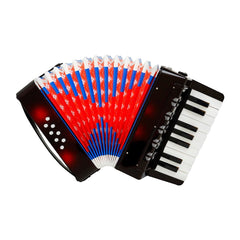 17 Key 8 Bass Accordion Musical Instrument Accordion Beginner Adult Musical Instrument Deep coffee+Red Dot Pattern Keyboard Musical Instrument Gift