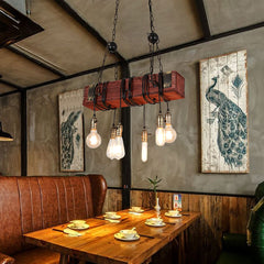 Light Wooden Chandelier Industry Restaurant Pendant Lamp Art Ceiling Decor AC110-240V