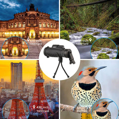 12X50 BAK4 HD Optical Monocular Hunting Camping Telescope Night Vision With Tripod