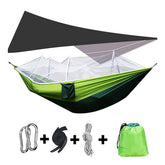 300kg Portable Double Camping Hammock Parachute Fabric With Mosquito Net