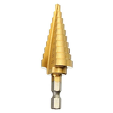 4-22mm Hex Shank Step Cone Drill Bit HSS Titanium Coated Hole Cutter