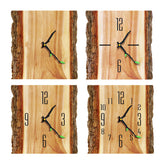 Wood Timber 12inch Square Vintage Wall Clock Cafe Office Home Kitchen Decor Silent