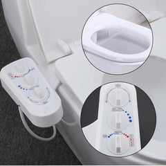 Smart Toilet Portable Bidet Attachment Seat Cover Sprayer Hot Cold Mixer Water Wash Cleaner Set for w/ Adjustable Pressure Switch Self Dual Nozzle