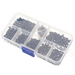 500Pcs M2.5 Nylon Screw Bolt Black Round Cross Screw Hex Nut Spacer Nylon PCB Assortment