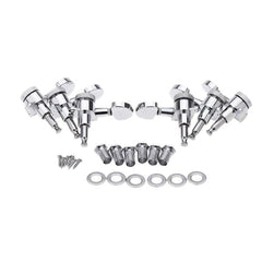 Chrome Silver Lock Guitar Tuning Pegs Tuning Heads 3R 3L For Electric Acoustic Guitar