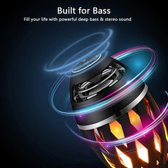 Flame Bluetooth Speakers Torch Atmosphere Speaker Wireless Portable Outdoor Speaker with LED Flickers Lights