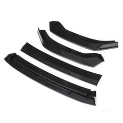 4Pcs Double Layer Carbon Fiber Look Front Bumper Lip Spoiler Cover Trim