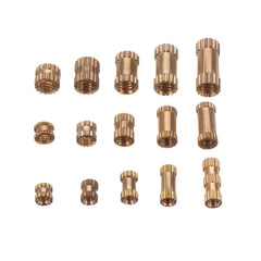 250pcs M2/M3/M4 Metric Threaded Brass Knurl Round Insert Nut Assortment Set