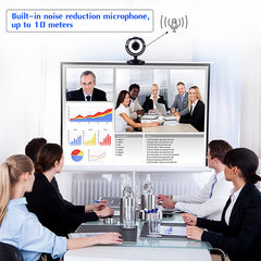 480P 30W pixel HD Free Drive 360 Rotation USB Webcam Manual Focus Conference Live Computer Camera Built-in Noise Reduction Microphone for PC Laptop