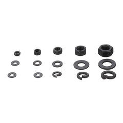 231Pcs Hex Nut Flat Washer Spring Lock Washer Carbon Steel M4/M5/M6/M8/M10 Assortment