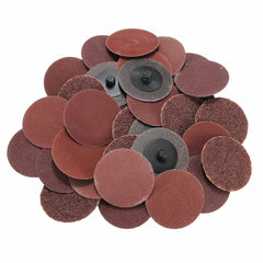 40pcs 2 Inch Roll Lock Sanding Disc 24/60/120/240 Grit Sandpaper Sanding Disc