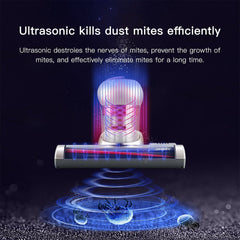 Ultrasonic Anti-Mites Vacuum Cleaner 2 Modes 600W Large Suction Power Cyclonic Filtration System