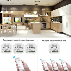 Mini WiFi Smart Light Switch 3 Gang 1/2 Way Module Smart Life/Tuya App Control for Amazon Alexa and Google Home