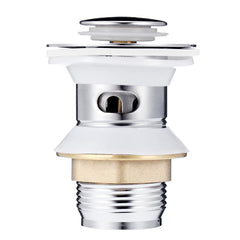 Chrome Click Clack Slotted Sprung Pop Up Push Button Sink Basin Waste Faucet