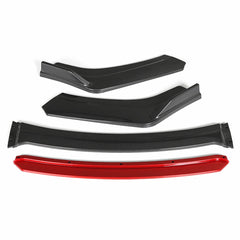 4PCS Universal Gloss Black Front Bumper Lip Body Kit Spoiler