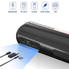 Wireless USB Desk Bluetooth Speaker Soundbar with Dual Alarm Clock FM Function Temperature Display for PC TV Computer Home