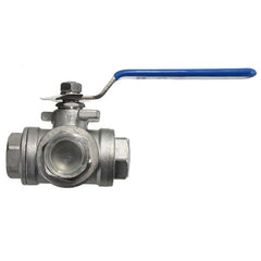 G1/2inch Female Thread 3-Way L-Port Stainless Steel Ball Valve