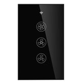 Black WiFi+RF433 Smart US Ceiling Fan Switch Smart Life/Tuya App 2/3 Way Control Wireless Remote Control Works with Alexa and Google