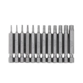 10Pcs Magnetic Torx Screwdriver Bits T5/T6/T7/T8/T9/T10/T15/T20/T25/T27/T30/T40 1/4 Inch Hex Shank Screwdriver Set for Bosch