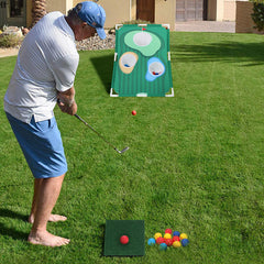 Golf Chipping Practice Board With Net Golf Pitching Cages Mats Kit Set Golf Training Aids for Indoor Outdoor