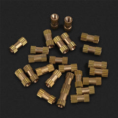 150Pcs M2.5 Brass Cylinder Knurled Nut Round Molded-in Insert Embedded Nuts Assortment Set