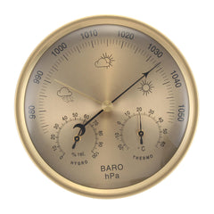 IN 1 Gold Wall Hanging Weather Thermometer Barometer Pressure Gauge Hygrometer