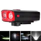 5-Modes 2*T6 LED USB Charging Bicycle Headlights 6-Horns Sounds Waterproof Bike Front Light For MTB Rode Electric Bike