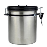 Coffee Beans Sealed Can Cup with Exhaust Valve Stainless Steel Tea Canister