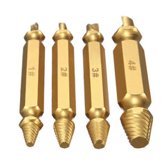 4Pcs Double Side Damaged Screw Bolt Extractor Drill Bits Gold Oxide Edition Stripped Screw Removers