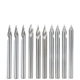 10Pcs 3.175mm Shank Engraving Bit End Milling Cutter 30 Degrees Tip 0.1mm Carbide 3D Milling Bit Carving