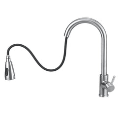 Stainless Steel Kitchen Sink Faucet with Pull Out Sprayer High-Arc Single Handle