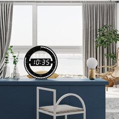 US/EU Plug 12 Inch LED Ring Wall Clock Automatic Photosensitive Digital Electronic Clock Office Bedroom Plastic Clock